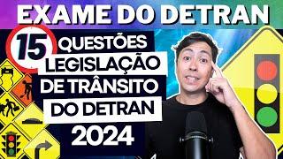 15 QUESTÕES ATUAIS COMENTADAS DO EXAME TEÓRICO 2024, Legislação de trânsito #autoescola #cnh