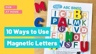 10 Ways to use MAGNETIC LETTERS for learning ALPHABET | Preschool Kindergarten Activities