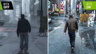 GTA IV: 2008 vs 2023 Definitive Edition Graphics Concept Comparison - RTX OFF vs ON / GTA 5 PC Mod