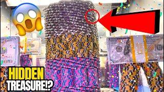 WORLD’S LARGEST TOWER OF CASINO CHIPS CRASHED DOWN! HIGH LIMIT COIN PUSHER MEGA MONEY JACKPOT!