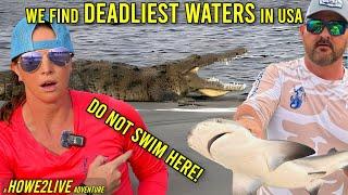 Deadliest Waters In USA: DO NOT swim here! Encounter With Saltwater Crocodile In Florida Everglades.