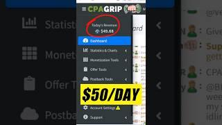 $50 Per Day With CPA Marketing In 3 Easy Steps | CPAGrip Marketing #shorts