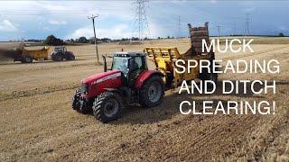 MASSEY MAD MUCK SPREADING! Spreading and ditch clearing!