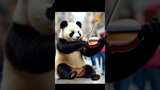 Panda ringing a guitar  short video #panda #subscribe #pandavideo #pandashorts