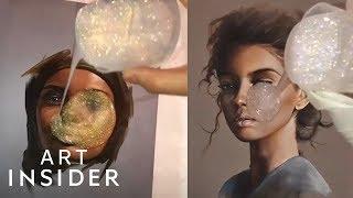 Glitter Resin Adds Sparkle To These Portraits