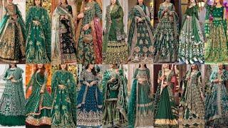 Outstanding Luxury GREEN Dress Design / Heavy Mehndi Dress For Bride 2023 /GREEN Mehndi Dress Design