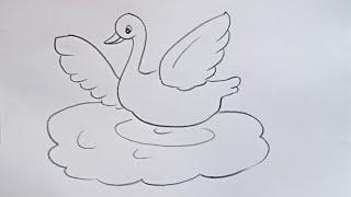 how to draw duck drawing easy step by step@Kids Drawing Talent