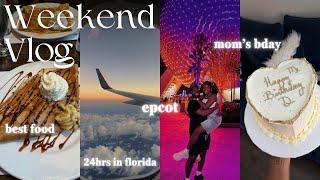 Weekend vlog | 24hrs in Florida at Disney World, Adult Trip to Epcot, Mom's Birthday + More!