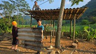 The orphan boy received help from his uncle to build a chicken coop, raise chicks, and raise ducks