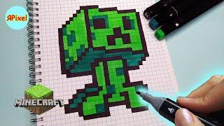 Как нарисовать по клеточкам КРИПЕРА ИЗ МАЙНКРАФТ 3Д #pixelart  #КРИПЕР minecraft creeper