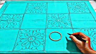 New nokshi katha design drawing tutorial/নকশি কাথা আকার ডিজাইন নতুন