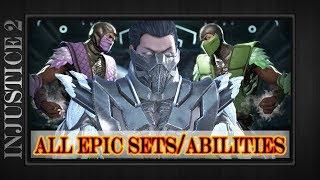 SUB-ZERO - All Epic Gear Sets & Abilities Showcase Demo - Injustice 2