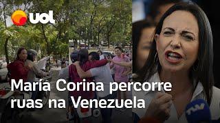 Eleições na Venezuela: María Corina é saudada nas ruas antes de votação