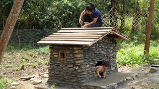 Building a Stone House For Dogs - Complete From Start To Finish - Lý Phúc An