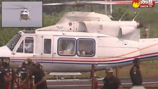 CM Jagan Helicopter Visuals At Samarlakota | YSR Jagananna Houses | @SakshiTV