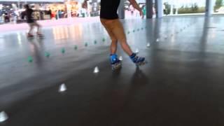 Freestyle Inline Slalom Trick: Half Eclipse