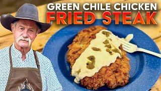 Crispy Cowboy Chicken Fried Steak with Homemade Green Chili Gravy