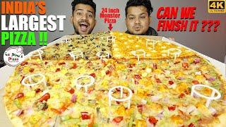 CAN WE FINISH INDIA'S LARGEST PIZZA ?? 24inch Monster Pizza From La Pinoz Mukbang with Elder Brother