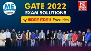 GATE 2022 | LIVE Exam Solutions | Forenoon Session | Mechanical Engg.| By MADE EASY Faculty Panel