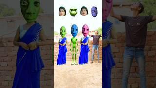 kamariya dole bhojpuri song vs blue Sadi girl Funny  head matching magic video #trending