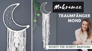 Makramee Traumfänger Mond knüpfen | DIY Wandbehang