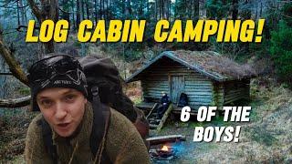 Camping in a SECRET Log Cabin with the Boys, Cooking on open Fire!