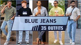 35 Ways To Style Blue Jeans In Summer 2024 | Men's Fashion