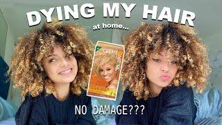 I DYED MY NATURALLY CURLY HAIR BLONDE AT HOME - creme of nature hair dye