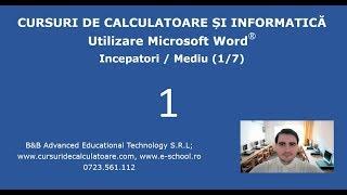 Cursuri Word pentru incepatori -1- Office 2016 - Introducere text, selectii, formatare