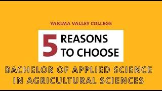 5 Reasons to Choose - Bachelor of Applied Science in Agricultural Sciences