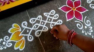 Beautiful border rangoli designs for festivals | Friday special lotus rangoli |Lakshmi pooja rangoli