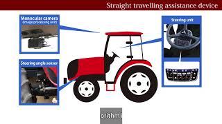 Straight Traveling Assistant Device for Farm Machines