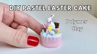 How to Make a Miniature Easter Pastel Cake from Polymer Clay - Dollhouse Miniature