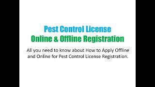 Pest Control License Online Offline Registration Process