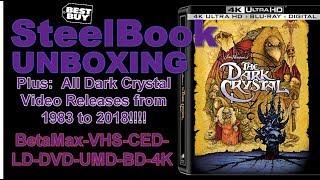 The Dark Crystal All Video Releases 1983-2018 Beta-VHS-CED-LD-DVD-UMD-BD + 4K SteelBook Unboxing!!!!