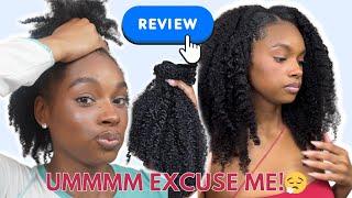 How To CLEAN GIRL Hairstyle For Black Women w/ CURLY 4a4b Textured CLIP INS | CurlsQueen Review 2024