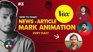 Newspaper insert and mark Animation like VOX, Johnny Harris & Dhruv Rathee in DaVinci Resolve| Ep03