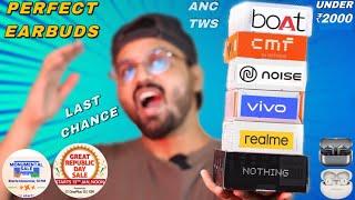 Latest️Best Earbuds Under 2000 ft Flipkart/Amazon Great Reuplic Day Sale️Best Eearbuds Under 1500