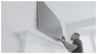 How to Install THE SAMSUNG FRAME TV with IN-WALL BOX || Above Fireplace || NO WIRES! || (DIY)