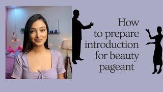 How to prepare the introduction for beauty pageant| Miss India Miss Diva