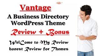 Vantage A business directory WordPress theme Review with Bonus