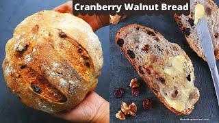 Cranberry walnut bread - No Knead Bread (Instant pot bread proofing)