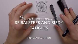 #Ink_Zen Marathon - SpiralSteps and Birdy tangles by Alena Light
