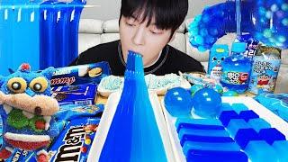 ASMR MUKBANG | GALAXY HONEY JELLY CANDY RECIPE Desserts (Blue Food, Jelly, Noodles Jelly, Ice cream)