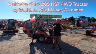 Mahindra eMax 20S HST 4WD Tractor With Backhoe, Mid Mower, and Front End Loader