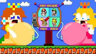 Super Mario Bros: Peach PREGNANT and Daisy PREGNANT pick up a New baby From Vending Machine
