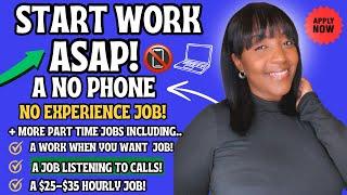 ‍️START ASAP! A NO EXPERIENCE, NO PHONE PART TIME JOB! + LISTEN TO CALLS WORK FROM HOME JOBS 2025