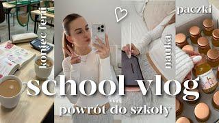 SCHOOL VLOG powrót do szkoły po feriach, truskawkowa matcha, nauka, paczki