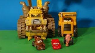 Disney Pixar Cars Re enactment scene with Screaming Banshee, Colossus XXL , Tractor , Lightning McQu