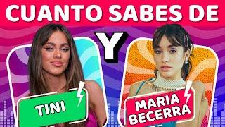 ¿Cuánto Sabes de TINI y MARÍA BECERRA? | Canciones de Tini y María Becerra | Jugar Quiz Trivia